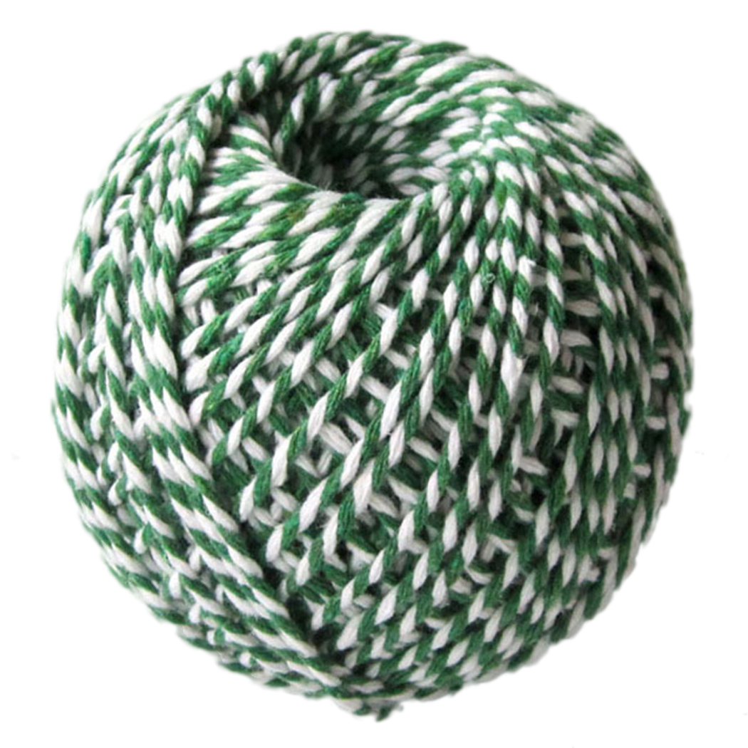 1 Roll Christmas Cotton Twine Dual-Color DIY Cotton String Gift Wrapping String, Adult Unisex, Size: One size, Green
